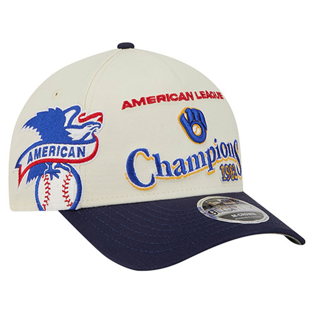 Milwaukee Brewers New Era World Series 9FORTY M-Crown Adjustable Hat - Cream/Royal Hats