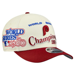 Philadelphia Phillies New Era World Series 9FORTY M-Crown A-Frame Adjustable Hat - Cream/Red Hats