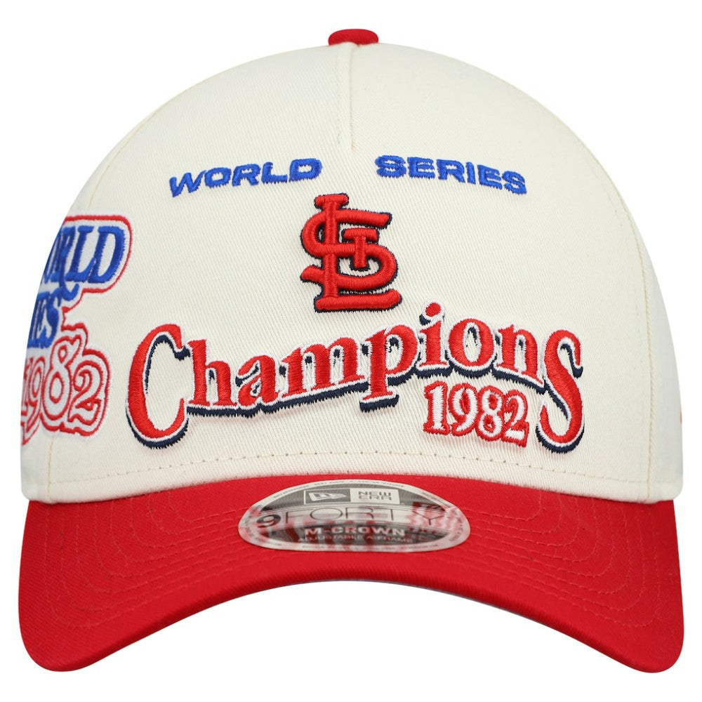 St. Louis Cardinals New Era World Series 9FORTY M-Crown Adjustable Hat - Cream/Red Hats