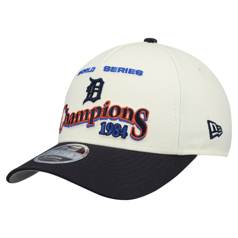 Detroit Tigers New Era World Series 9FORTY M-Crown Adjustable Hat - Cream/Navy Hats