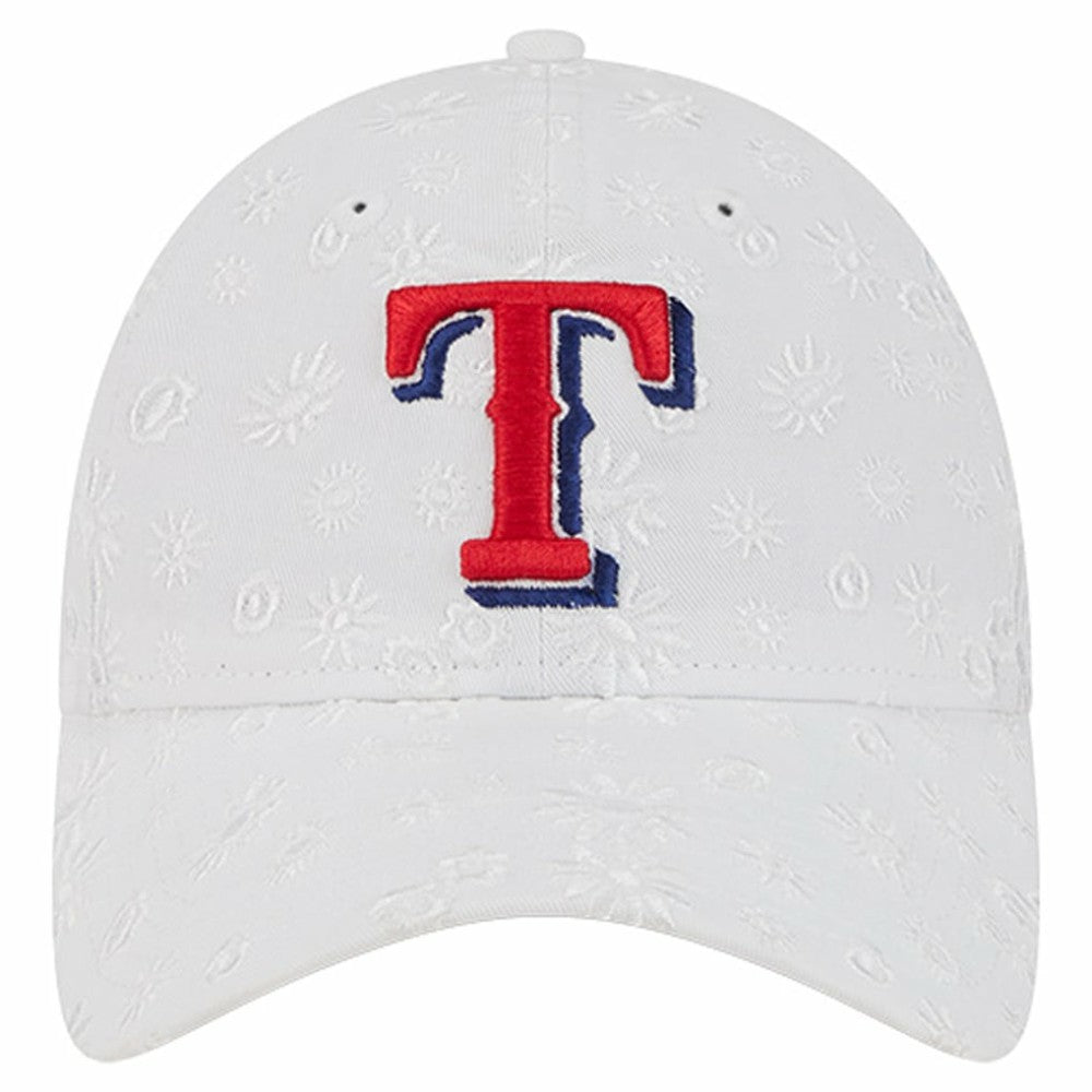 Texas Rangers New Era Women's Floral Mesh 9TWENTY Adjustable Hat - White Hats