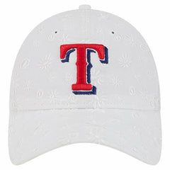 Texas Rangers New Era Women's Floral Mesh 9TWENTY Adjustable Hat - White Hats