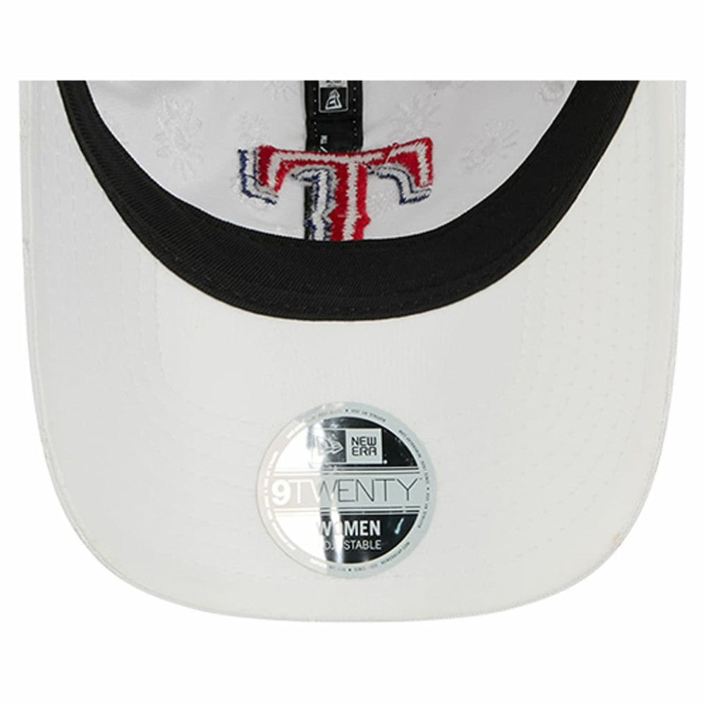 Texas Rangers New Era Women's Floral Mesh 9TWENTY Adjustable Hat - White Hats