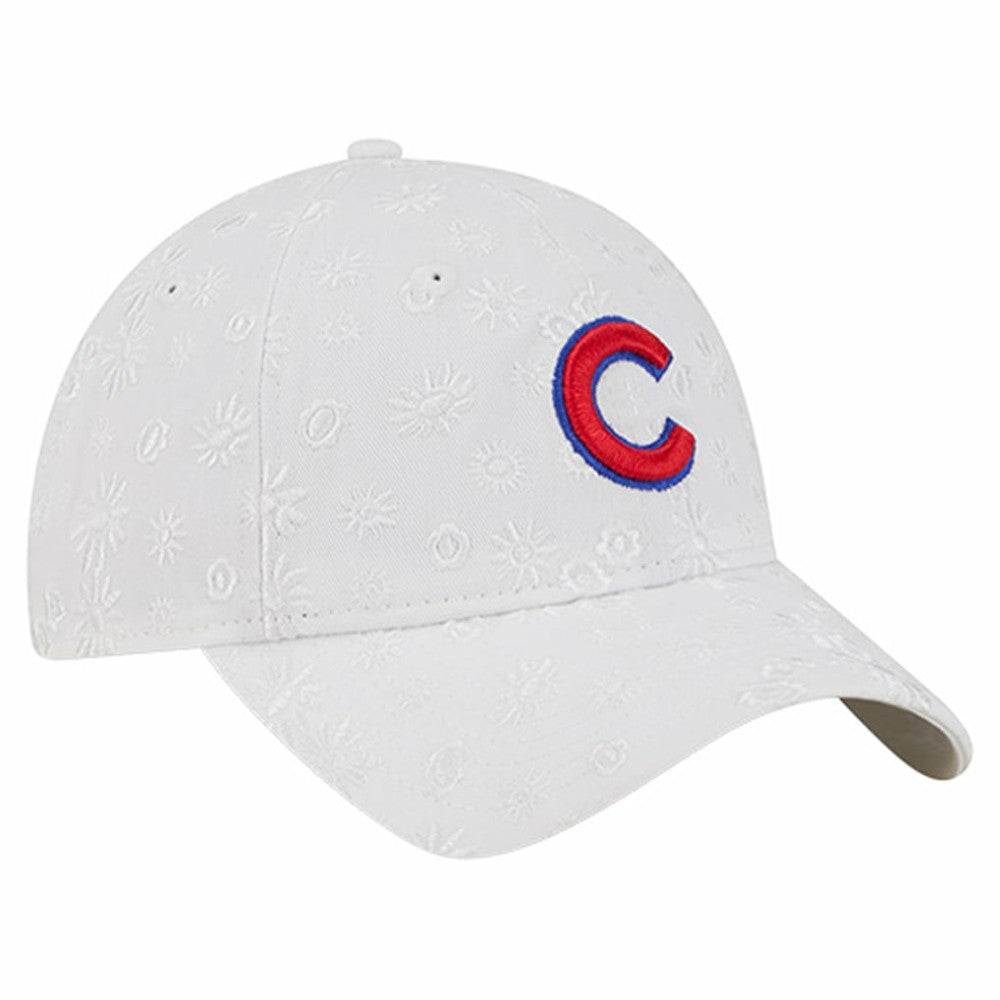 Chicago Cubs New Era Women's Floral Mesh 9TWENTY Adjustable Hat - White Hats