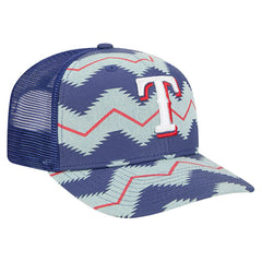 Texas Rangers New Era Aztec Denim 9SEVENTY Adjustable Hat - Denim/Royal Hats