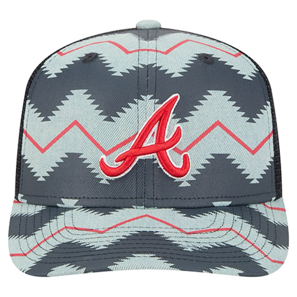 Atlanta Braves New Era Aztec Denim 9SEVENTY Adjustable Hat - Denim/Navy Hats