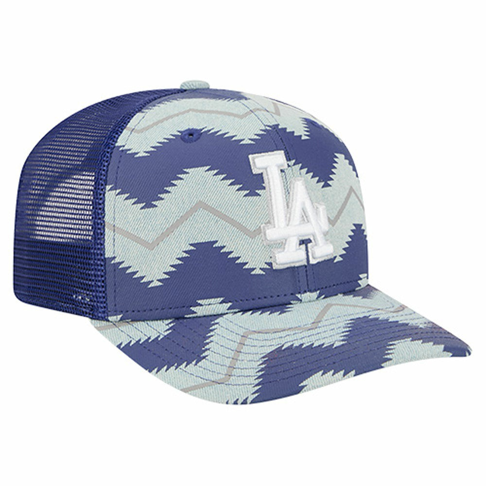 Los Angeles Dodgers New Era Aztec Denim 9SEVENTY Adjustable Hat - Denim/Royal Hats