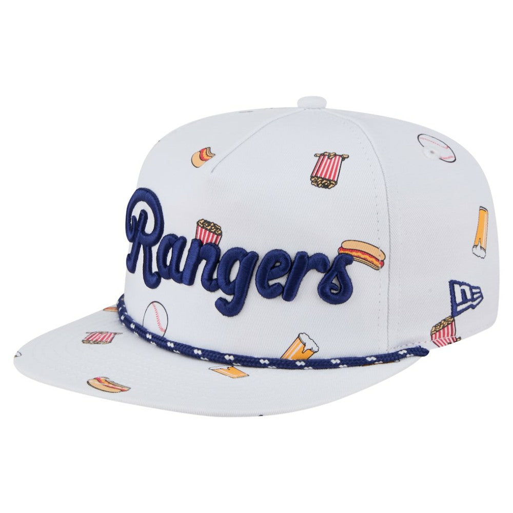 Texas Rangers New Era Team Cheer Rope 19TWENTY Adjustable Hat - White Hats