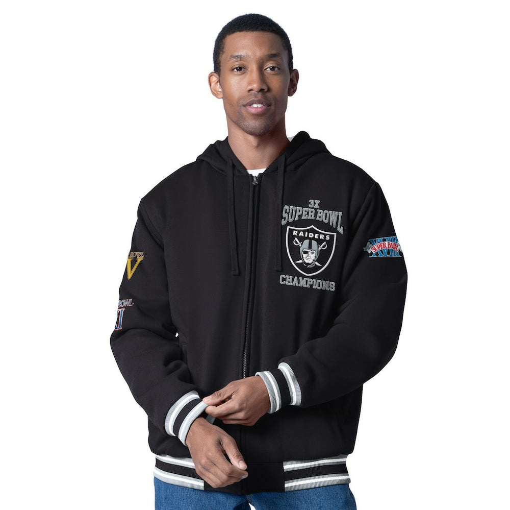 Las Vegas Raiders G-III Sports by Carl Banks Power Forward Commemorative Full-Zip Hooded Jacket - Black Jackets