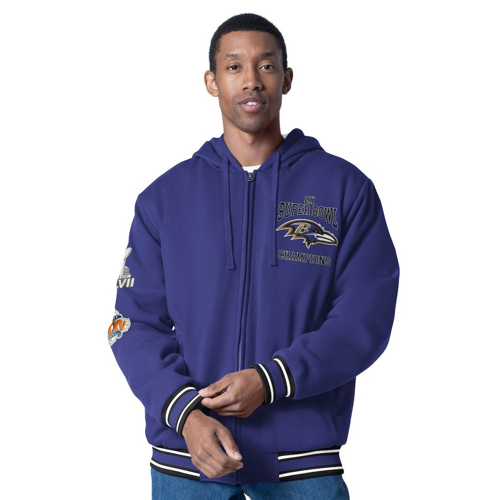 Baltimore Ravens G-III Sports by Carl Banks Power Forward Commemorative Full-Zip Hooded Jacket - Purple Jackets