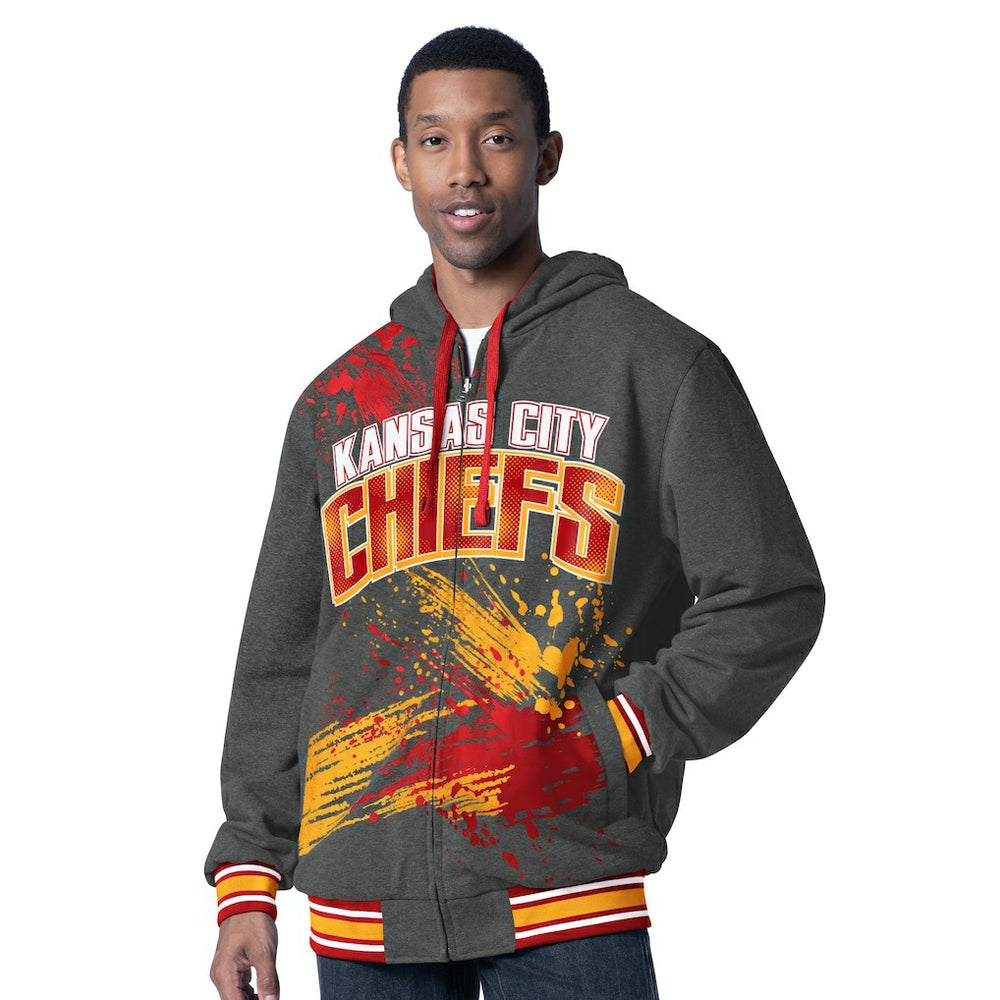 Kansas City Chiefs G-III Sports by Carl Banks Dual Threat Reversable Full-Zip Hooded Jacket - Red/Charcoal Jackets
