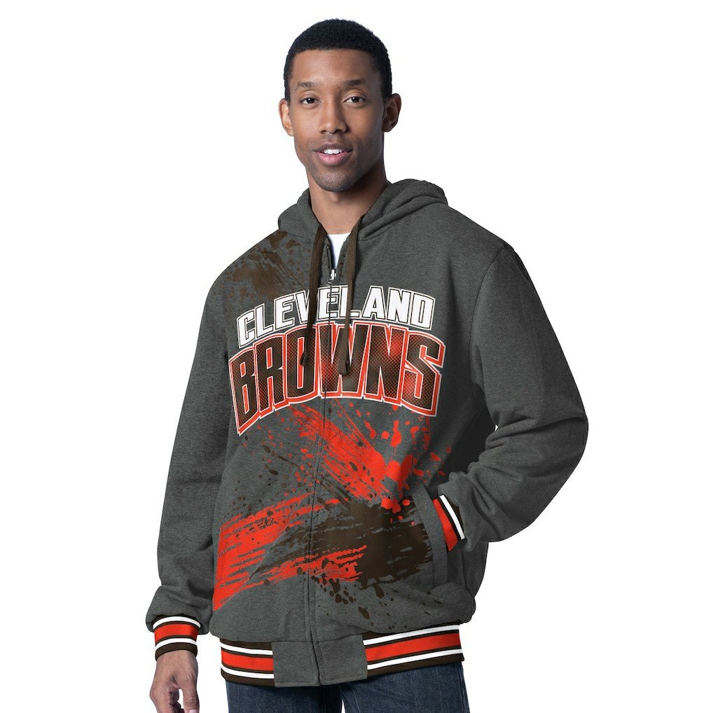 Cleveland Browns G-III Sports by Carl Banks Dual Threat Reversable Full-Zip Hooded Jacket - Brown/Charcoal Jackets