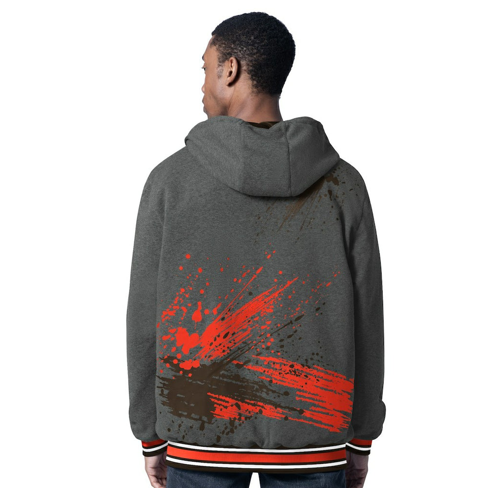Cleveland Browns G-III Sports by Carl Banks Dual Threat Reversable Full-Zip Hooded Jacket - Brown/Charcoal Jackets