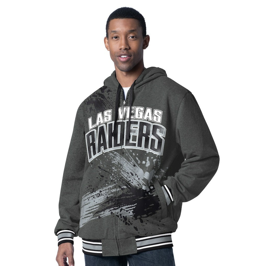 Las Vegas Raiders G-III Sports by Carl Banks Dual Threat Reversable Full-Zip Hooded Jacket - Black/Charcoal Jackets
