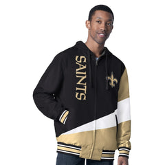 New Orleans Saints G-III Sports by Carl Banks Dual Threat Reversable Full-Zip Hooded Jacket - Black/Charcoal Jackets