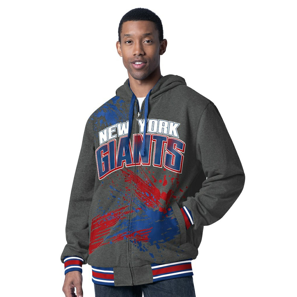 New York Giants G-III Sports by Carl Banks Dual Threat Reversable Full-Zip Hooded Jacket - Royal/Charcoal Jackets