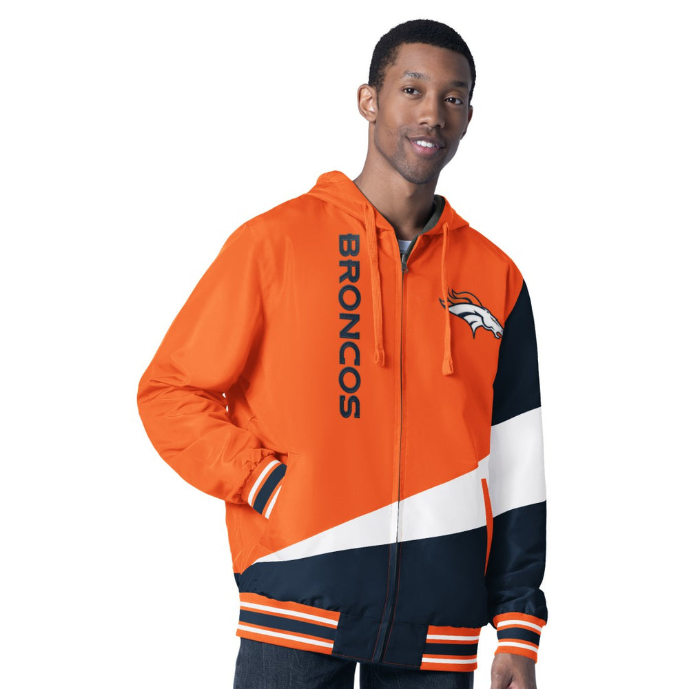 Denver Broncos G-III Sports by Carl Banks Dual Threat Reversable Full-Zip Hooded Jacket - Orange/Charcoal Jackets