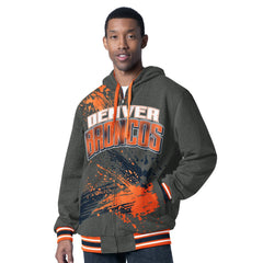 Denver Broncos G-III Sports by Carl Banks Dual Threat Reversable Full-Zip Hooded Jacket - Orange/Charcoal Jackets