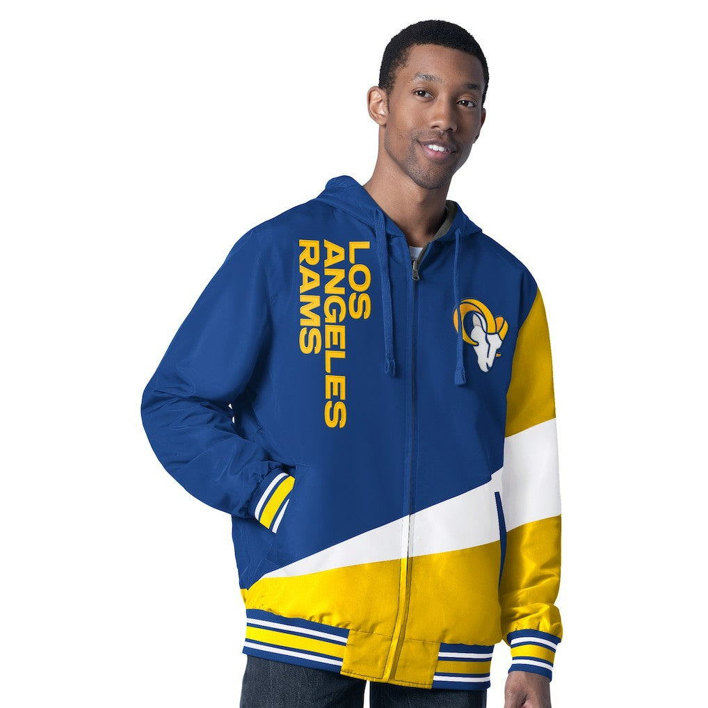 Los Angeles Rams G-III Sports by Carl Banks Dual Threat Reversable Full-Zip Hooded Jacket - Royal/Charcoal Jackets