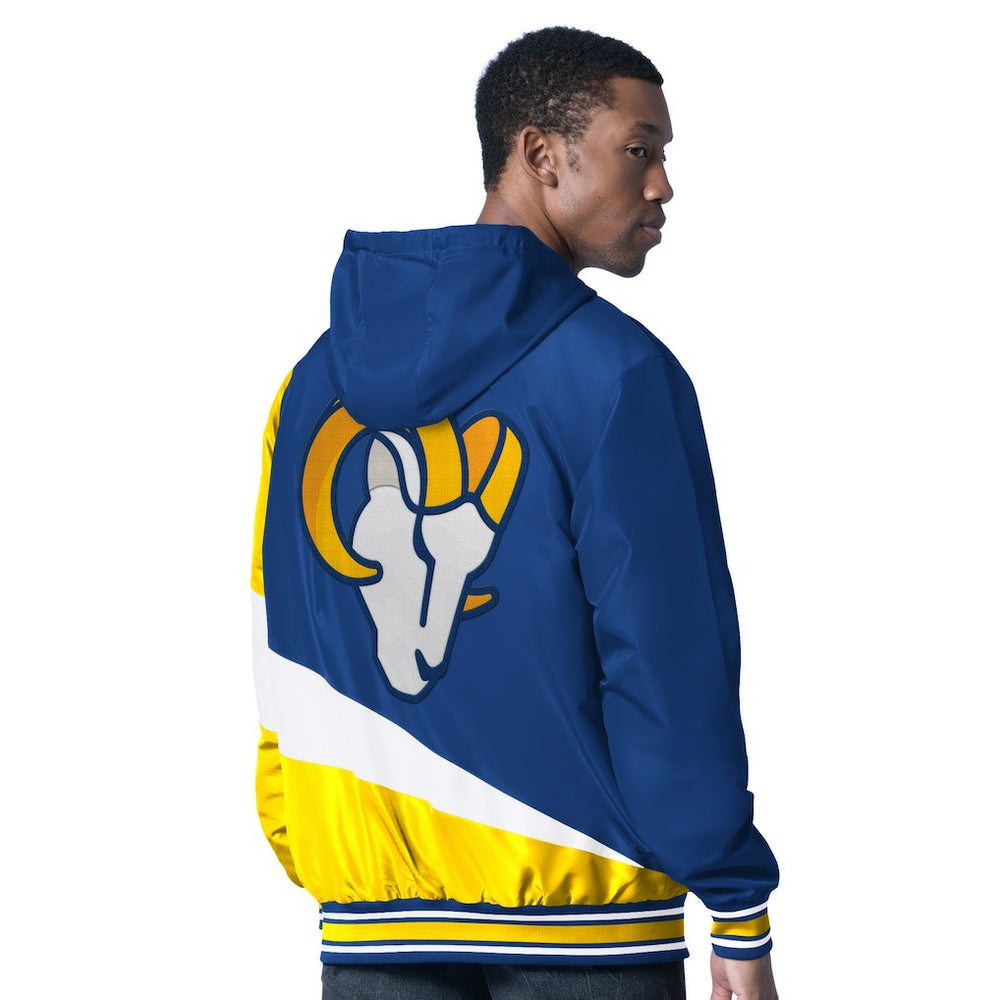 Los Angeles Rams G-III Sports by Carl Banks Dual Threat Reversable Full-Zip Hooded Jacket - Royal/Charcoal Jackets