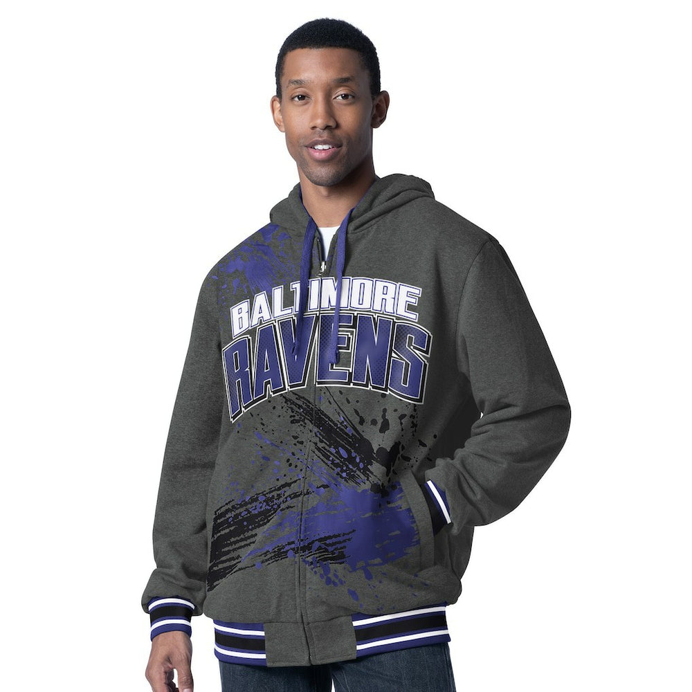 Baltimore Ravens G-III Sports by Carl Banks Dual Threat Reversable Full-Zip Hooded Jacket - Purple/Charcoal Jackets