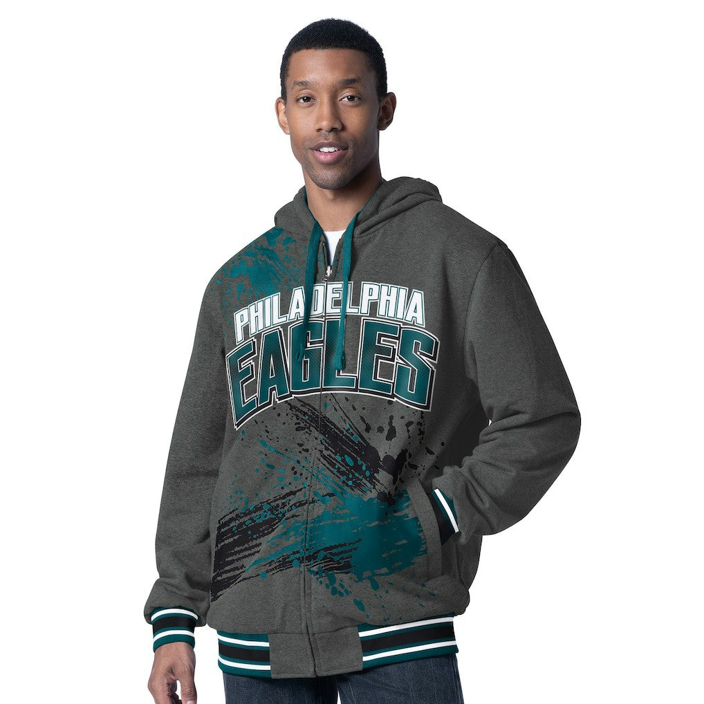 Philadelphia Eagles G-III Sports by Carl Banks Dual Threat Reversable Full-Zip Hooded Jacket - Midnight Green/Charcoal Jackets
