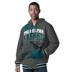 Philadelphia Eagles G-III Sports by Carl Banks Dual Threat Reversable Full-Zip Hooded Jacket - Midnight Green/Charcoal Jackets