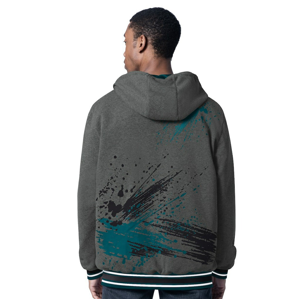 Philadelphia Eagles G-III Sports by Carl Banks Dual Threat Reversable Full-Zip Hooded Jacket - Midnight Green/Charcoal Jackets