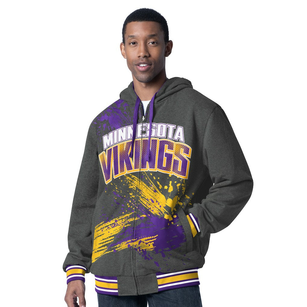 Minnesota Vikings G-III Sports by Carl Banks Dual Threat Reversable Full-Zip Hooded Jacket - Purple/Charcoal Jackets