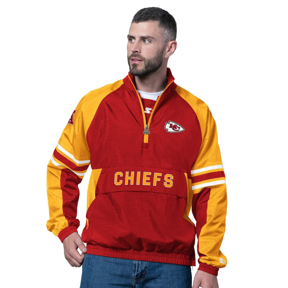 Kansas City Chiefs Starter Prospect Half-Zip Pullover - Red Pullover