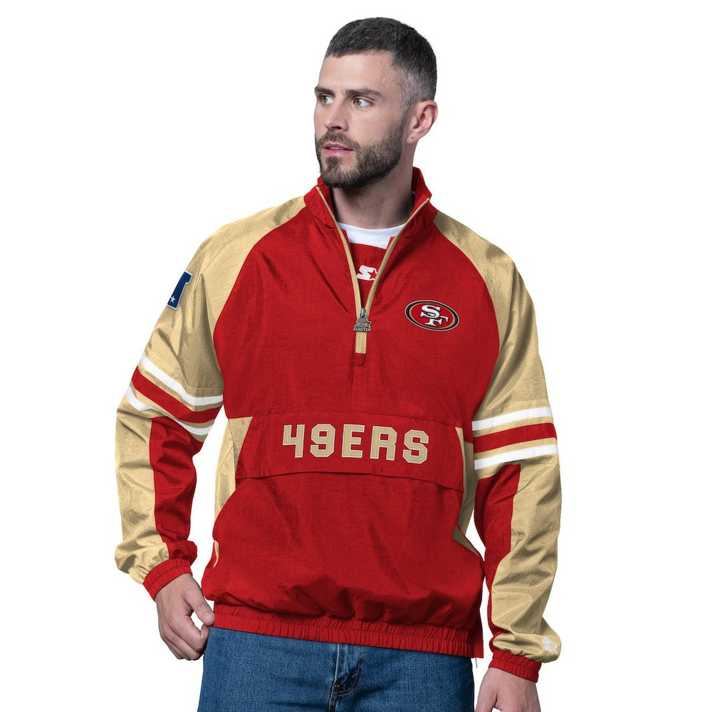 San Francisco 49ers Starter Prospect Half-Zip Pullover - Scarlet Pullover
