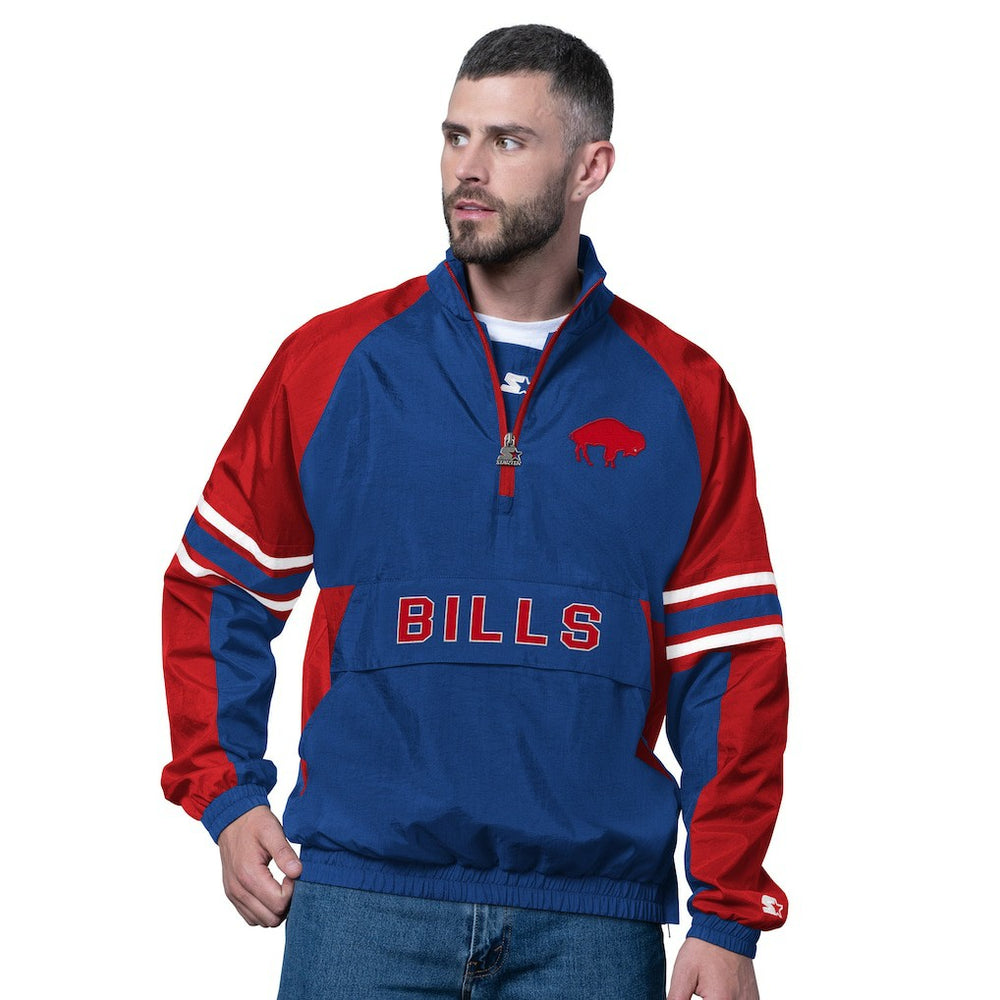Buffalo Bills Starter Vintage Logo Prospect Half-Zip Pullover - Royal Pullover