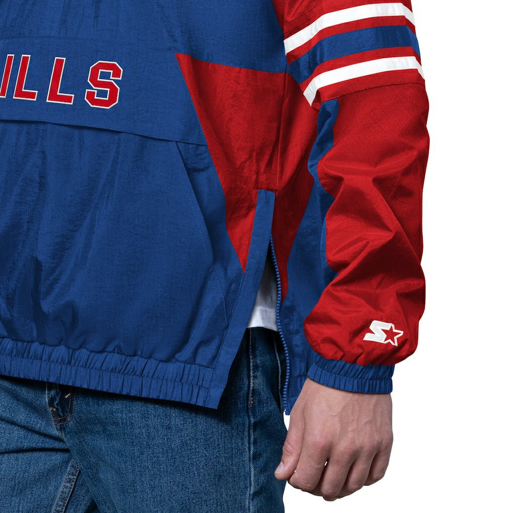 Buffalo Bills Starter Vintage Logo Prospect Half-Zip Pullover - Royal Pullover