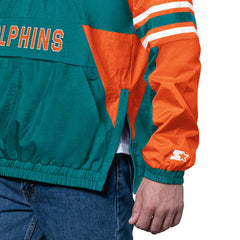 Miami Dolphins Starter Vintage Logo Prospect Half-Zip Pullover - Aqua Pullover