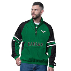 Philadelphia Eagles Starter Vintage Logo Prospect Half-Zip Pullover - Kelly Green Pullover