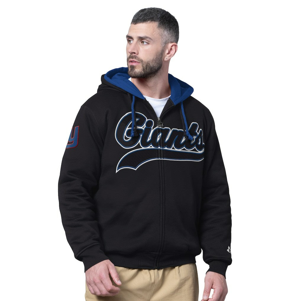 New York Giants Starter Big Shot Full-Zip Double Hoodie - Black Hoodies