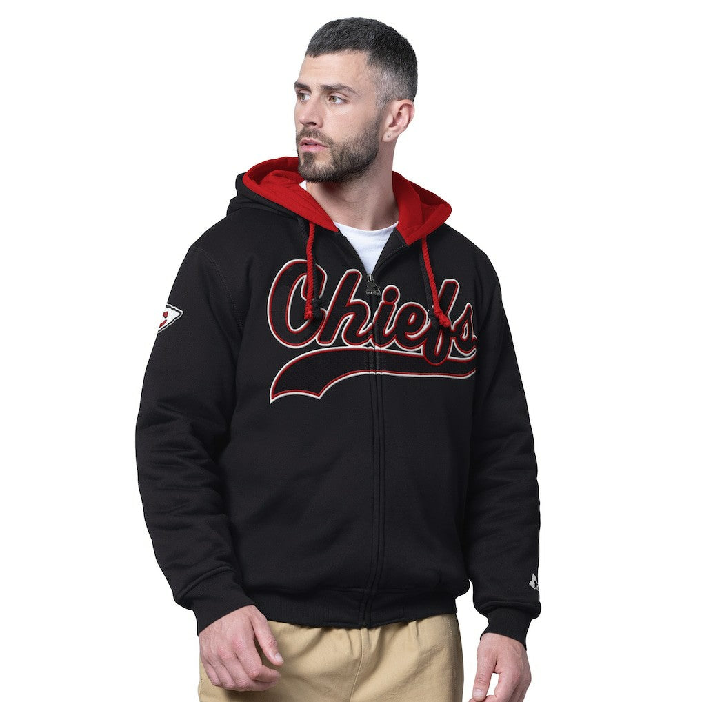 Kansas City Chiefs Starter Big Shot Full-Zip Double Hoodie - Black Hoodies