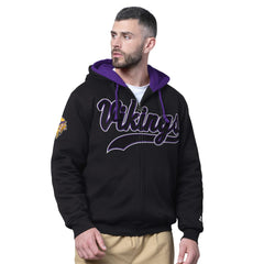 Minnesota Vikings Starter Big Shot Full-Zip Double Hoodie - Black Hoodies