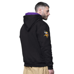 Minnesota Vikings Starter Big Shot Full-Zip Double Hoodie - Black Hoodies