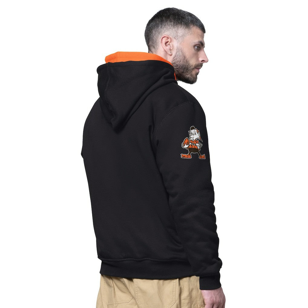 Cleveland Browns Starter Big Shot Throwback Full-Zip Double Hooded Jacket - Black Jackets