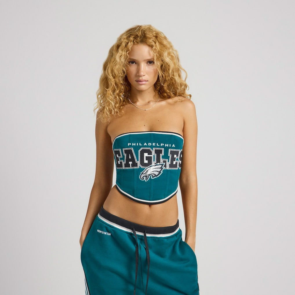 Philadelphia Eagles Off Season x NFL Women's Fleece Corset - Dark Green