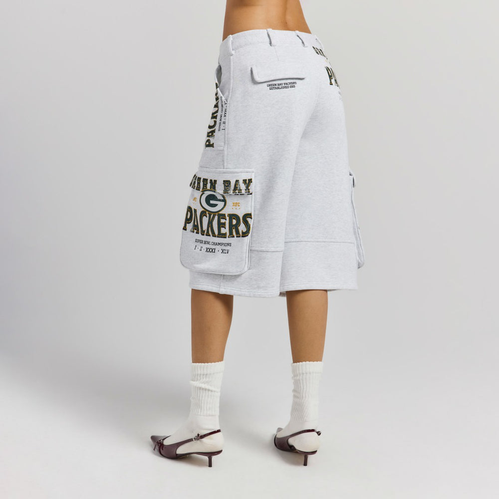 Green Bay Packers Off Season x NFL Women's Fleece Cargo Shorts - Heather Gray Shorts