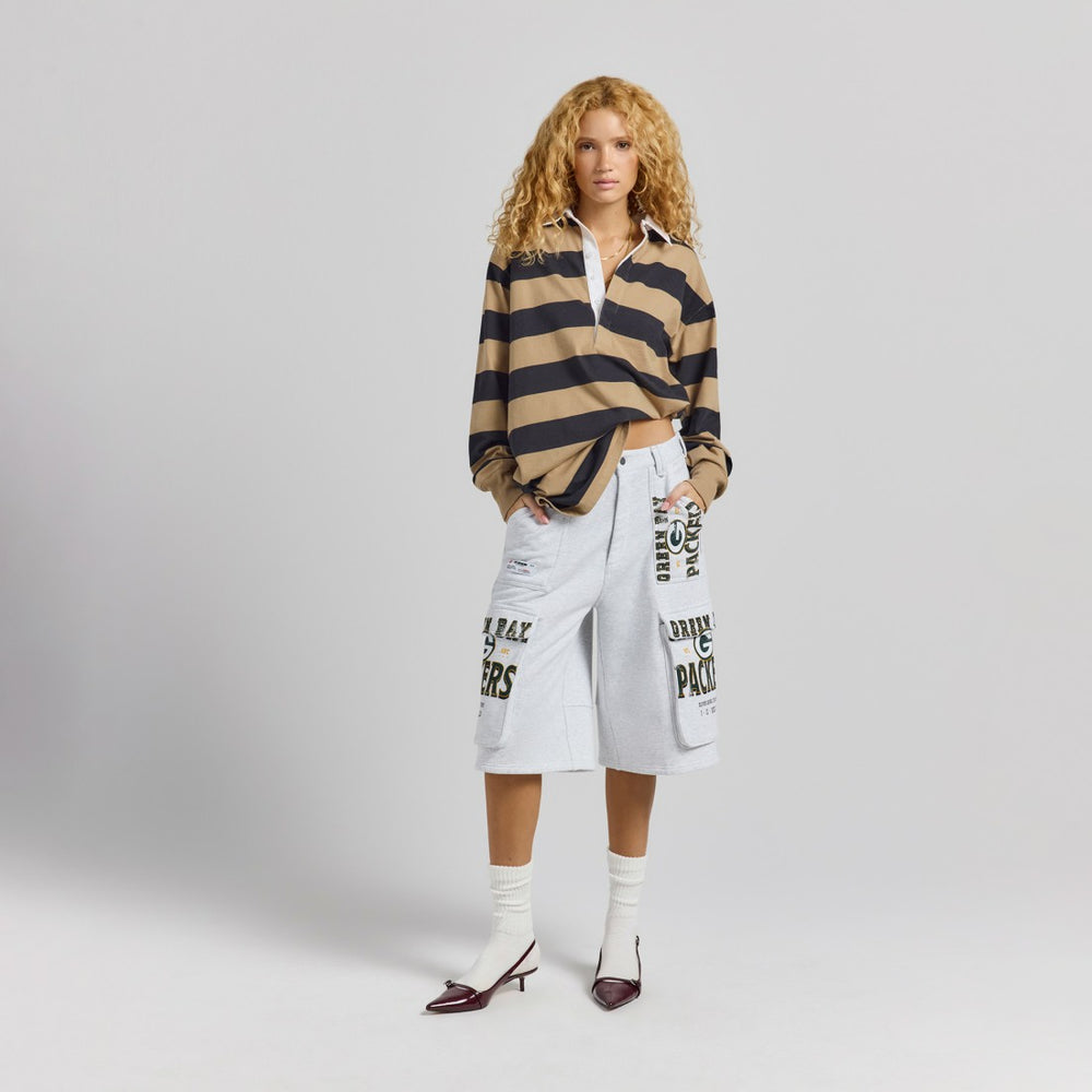 Green Bay Packers Off Season x NFL Women's Fleece Cargo Shorts - Heather Gray Shorts