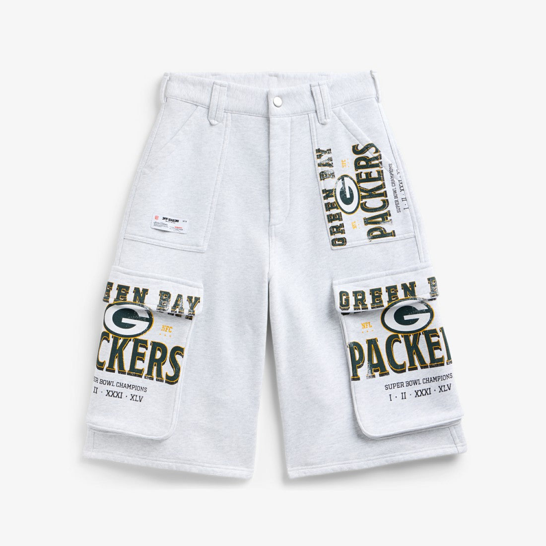 Green Bay Packers Off Season x NFL Women's Fleece Cargo Shorts - Heather Gray Shorts