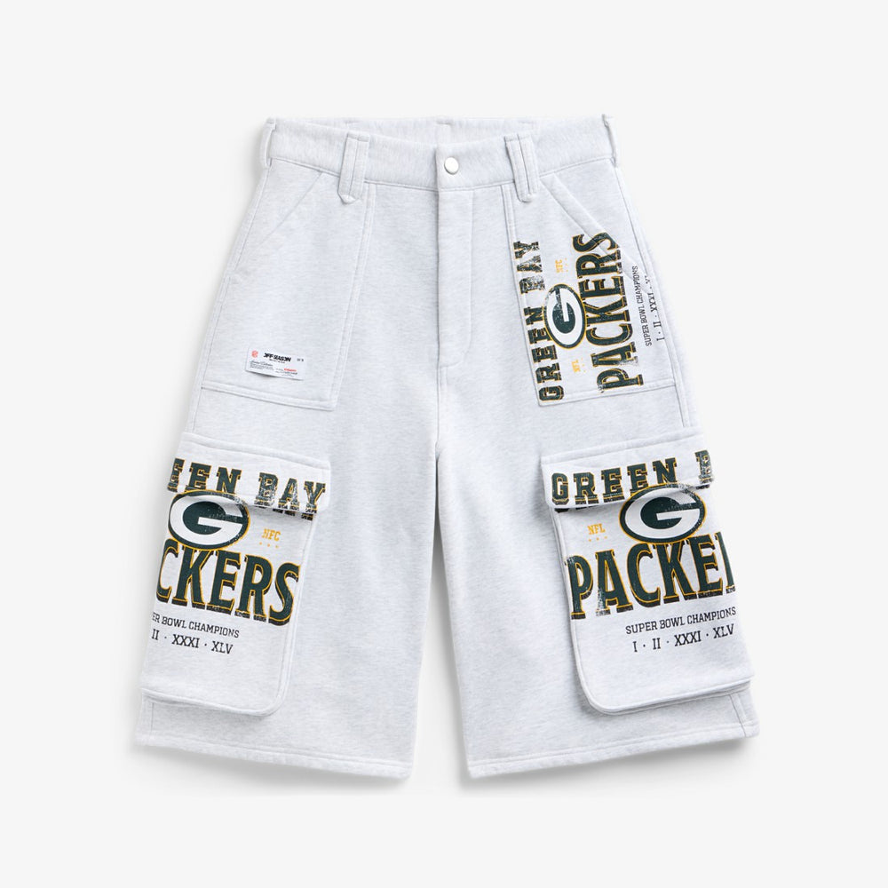 Green Bay Packers Off Season x NFL Women's Fleece Cargo Shorts - Heather Gray Shorts