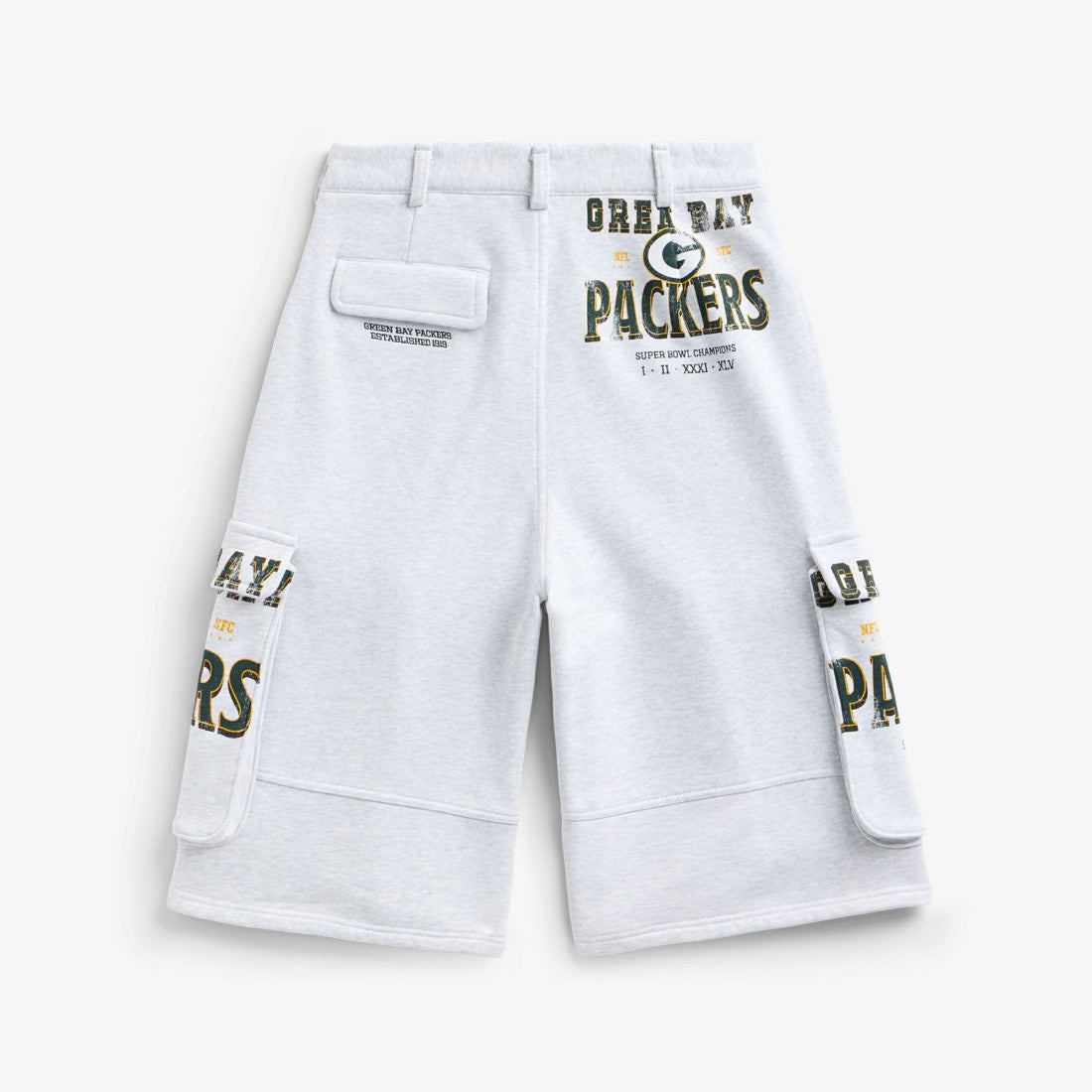 Green Bay Packers Off Season x NFL Women's Fleece Cargo Shorts - Heather Gray Shorts