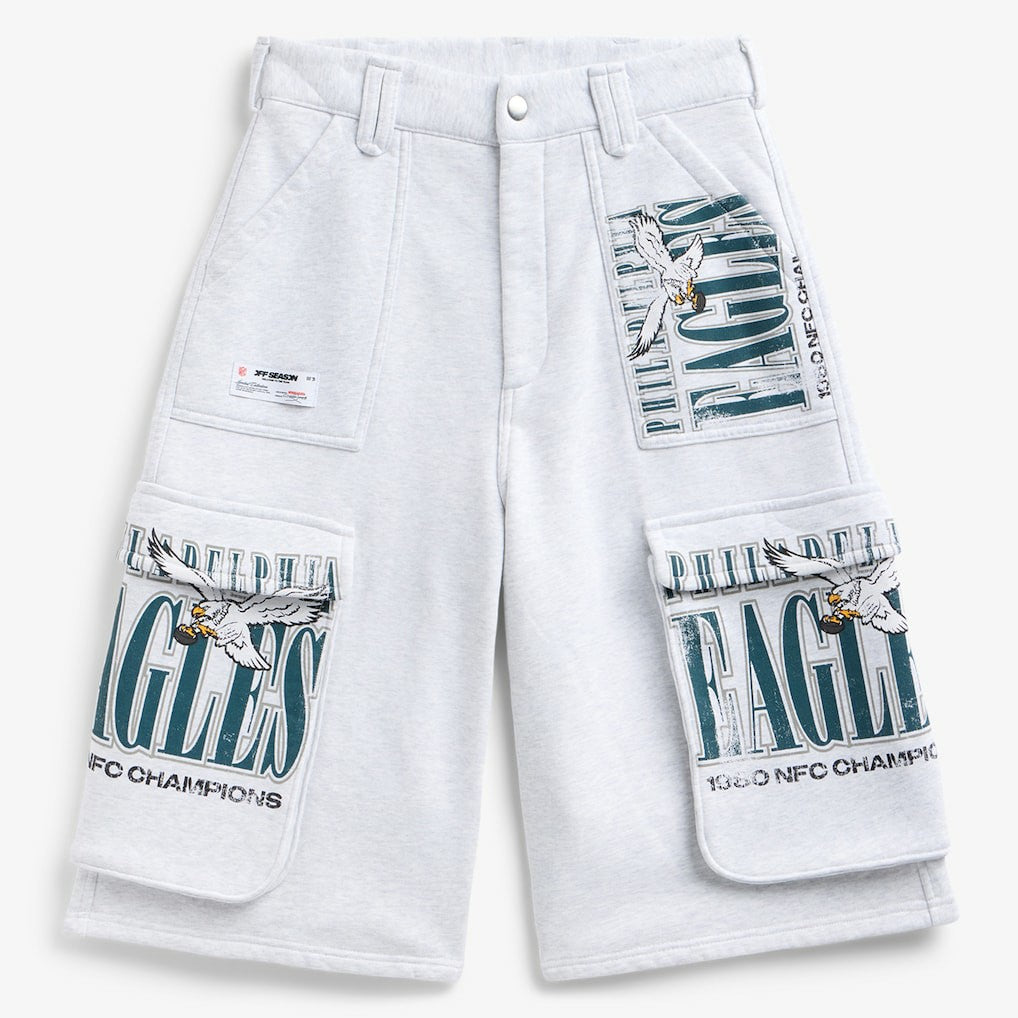 Philadelphia Eagles Off Season x NFL Women's Fleece Cargo Shorts - Heather Gray Shorts