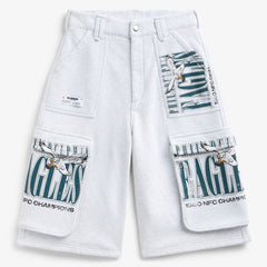 Philadelphia Eagles Off Season x NFL Women's Fleece Cargo Shorts - Heather Gray Shorts