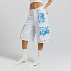 Detroit Lions Off Season x NFL Women's Fleece Cargo Shorts - Heather Gray Shorts