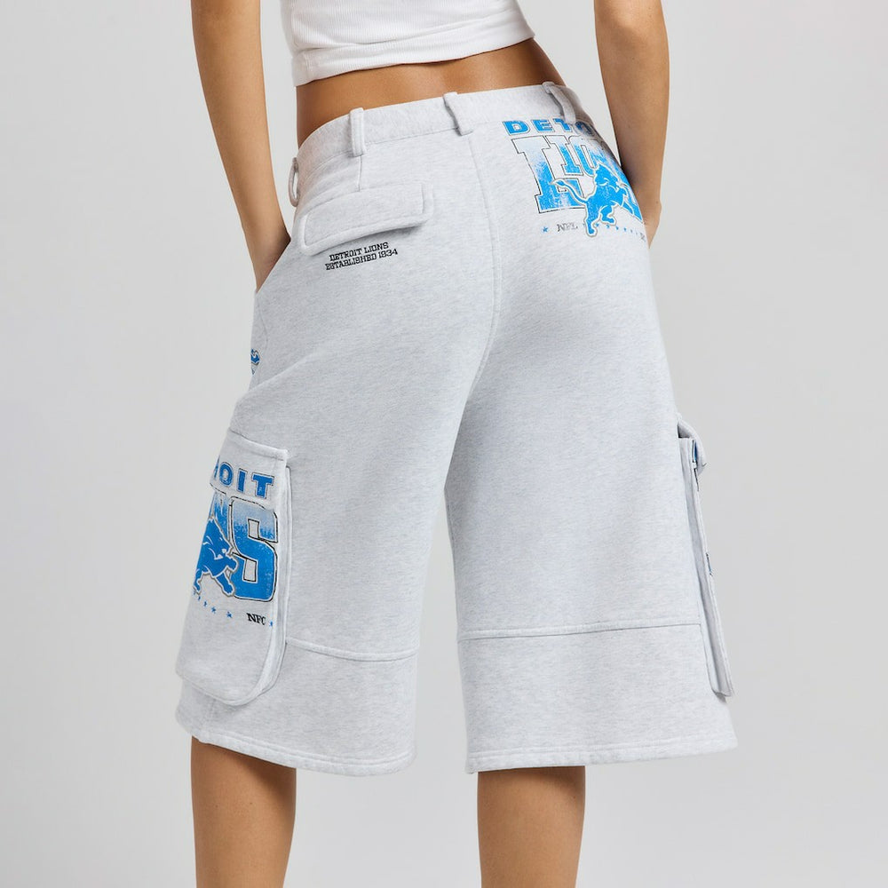 Detroit Lions Off Season x NFL Women's Fleece Cargo Shorts - Heather Gray Shorts